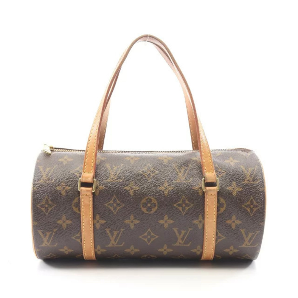 Louis Vuitton Papillon Handbag Canvas Leather Monogram Brown